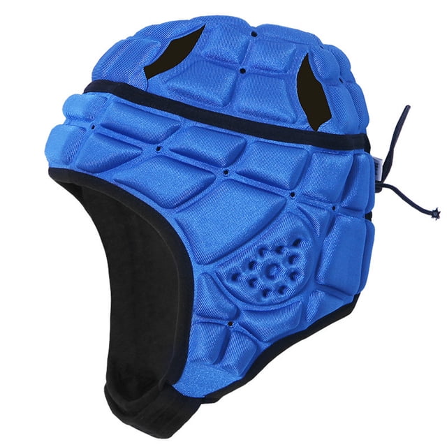 Graflsoa Casque de Gardien de Soccer pour Jeunes Résistant aux Impacts avec Sangles Ajustables, Conception Respirante, Bleu, Taille P