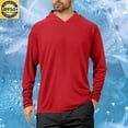 thumbnail image 2 of Men's UPF50+ Sun Protection Shirts with Hood, Quick Dry Long Sleeve Hooded Rash Guard, Athletic Running Workout Fishing Cooling Shirts, 2 of 5
