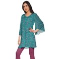 thumbnail image 2 of Moomaya Kurtis Courtes en Poly-Crêpe pour Femmes, Robe à Manches Kimono Imprimée, Haut Indien, 2 of 5