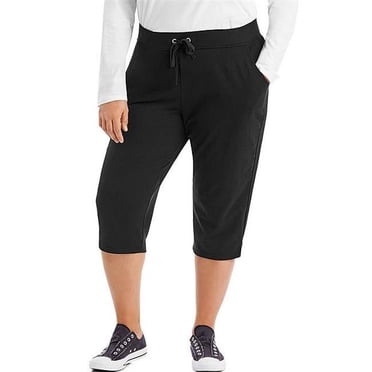 Just My Size 90563065066 French Terry Womens Capris - BK, 1X