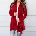 thumbnail image 1 of RXIRUCGD Blouse Décontractée à Manches Longues Unie pour Femme avec Poche, Cardigan Manteau, Rouge, Taille : 2TG, 1 of 6