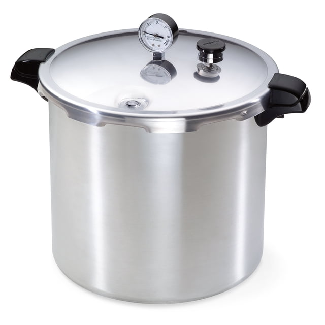 Presto 01784 Autocuiseur à Ébullition sous Pression de 23 Pintes, un Autocuiseur en Aluminium Argent avec Fonction d'Induction. Conçu pour la Mise en Conserve Sécuritaire d'Aliments Faiblement Acides comme les Viandes et les Légumes, Il Comprend un Indicateur à Cadran de Pression, une Évent d'Air et un Verrou de Couvercle. Fait Aussi Office d'Autocuiseur pour Faire Bouillir l'Eau pour les fruits et les Confitures. Comprend une Grille de Cuisson et de Mise en Conserve pour une Utilisation Polyvalente.