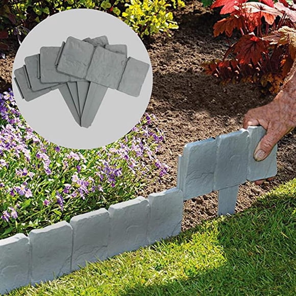 Aqestyerly 20PCS Plastic Garden Border Edging Decorative Grass Fence Wall Divider Landscape Edging for Yard Lawn Flower Bed HWRETIE