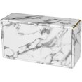 thumbnail image 4 of ORUYROP Leather Tissue Box Holder-Waterproof Rectangular Tissue Box Cover Vintage Napkin Paper Holder for Home,Office&Car Decor (White Marble with Golden Rim), 4 of 5