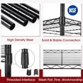 thumbnail image 5 of Large Wire Shelving Unit 5-Tier Metal Storage Shelves Heavy Duty Garage Shelving Adjustable Storage Shelf Rack with Leveling Feet for Home Kitchen Garage 14"" Dx23.8 Wx60 H Black, 5 of 5