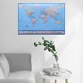 thumbnail image 1 of WRITWAA Detailed Political World Map Wall Poster Blue Full Lamination for Home and Office, 1 of 7