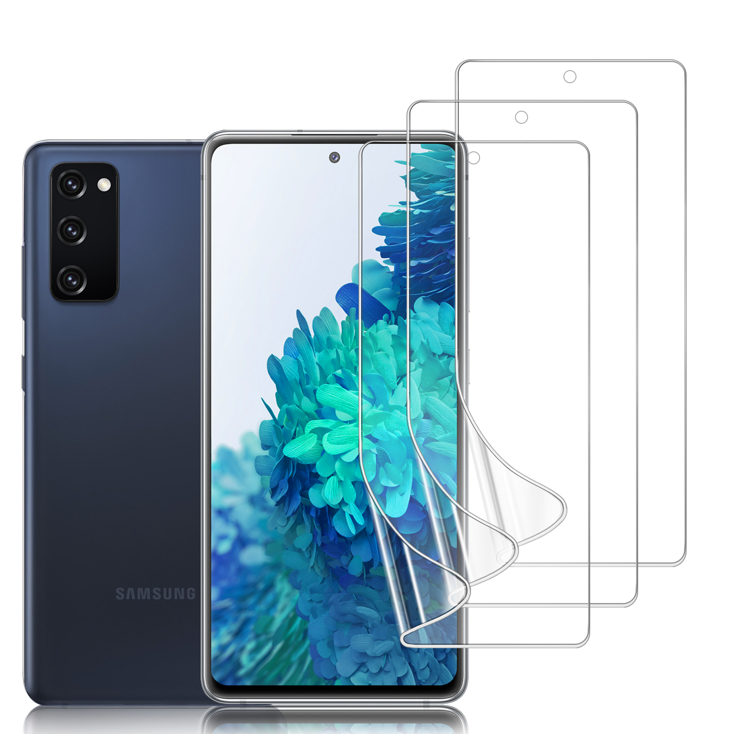 ZYQEEE [3 Pack] Clear Screen Protector for Samsung Galaxy S20 FE 6.5", HD Hydrogel Film Soft TPU Protective Film, [Support Fingerprint] [Curved Coverage]