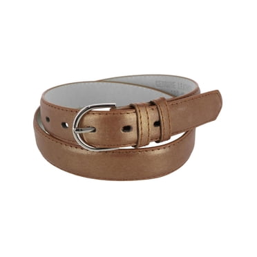 CTM®  Leather 1 1/8 Inch Metallic Dress Belt (Women's)