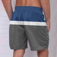 thumbnail image 3 of Plebaso Men's Beach Shorts Color Block Drawstring Casual Shorts Trendy Summer Vacation Shorts for Men, 3 of 4