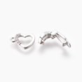 thumbnail image 3 of SNNROO 5Set Brass Micro Pave Cubic Zirconia Fold Over Clasps Flat Round Clear Real Platinum Plated 32mm Inner  4.5mm, 3 of 3