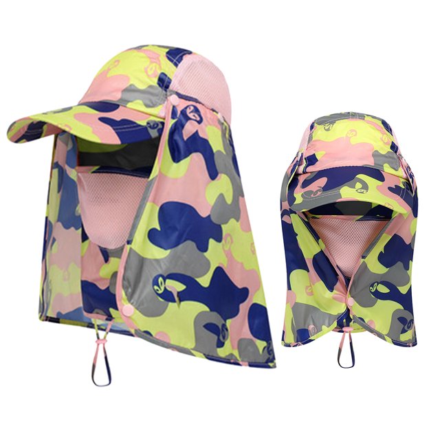 Outdoor Sport Hiking Visor Hat UV Protection Face Neck Cover Fishing Sun Protection Cap