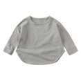 thumbnail image 1 of RXIRUCGD T-Shirt à Manches Longues à Col Rond pour Enfants Hommes et Femmes ( Gris, Taille : 3-4 Ans ), 1 of 2