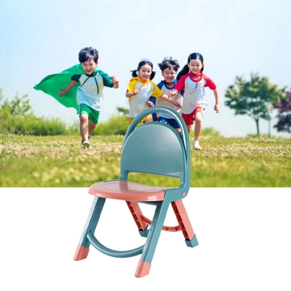 Kids Foldable Chairs, Thicken Plastic Chair Skid Resistance Multifunction Cute Small Chair for Arts Crafts, Snack Time, Homeschooling, Homework