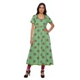thumbnail image 1 of Moomaya Printed Front Slit Dresses For Women Short Sleeve Kurti Summer Wear, 1 of 6