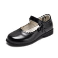thumbnail image 1 of MIASHUI Ballerines Mary Jane pour Filles, Chaussures de Robe d'Uniforme Scolaire Confortables, Bronze, 9-10 Ans, 1 of 3