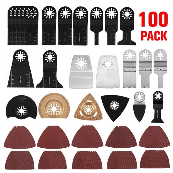 10/45/100PCS High Carbon Steel Wood Mix Oscillating Multitool Bi-metal Saw Blades Fiberboard Cutting Power Tool Kit-10pcs-