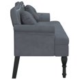 thumbnail image 3 of vidaXL Bench with Cushions Dark Grey 120.5x65x75 cm Velvet, 3 of 6