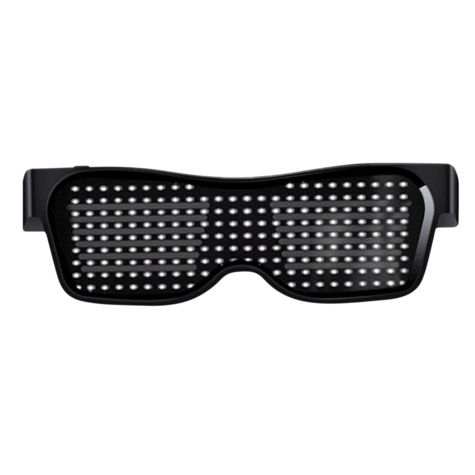 SMihono Bluetooth LED Glasses, Bluetooth APP Connected Smart Light Up Glasses Customized LED Dynamic-pixel USB Rechargeable For Party Club DJ For Party Supplies Party Home Decoration on Clearance