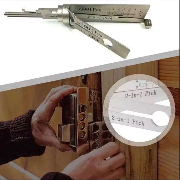 Décodeur De Clé SS001 En Acier Inoxydable – Outil De Décodage Cryptage, Résistant à L’usure, Avec Pochette De Rangement, Pour Serrures