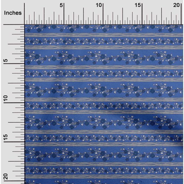 oneOone Viscose Chiffon Fabric Stripe|Leaves & Floral Block Print Fabric BTY 42 Inch Wide
