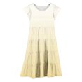 thumbnail image 4 of HNMKIU Robes pour Petite Fille à Manches Longues Robe d'Été Dégradé Décontractée et Confortable pour Filles (6 15 Ans) Jaune,8-9 Ans, 4 of 4