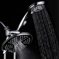 thumbnail image 4 of 38-Setting 3-Way Rainfall Combo by DreamSpa features 6-setting 7-inch Rain Shower Head and 6-setting 4-inch Hand Shower with Patented ON/OFF Pause Switch. Use each shower separately or both together, 4 of 6