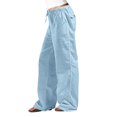 thumbnail image 2 of Timegard Womens Pants Plus Size Cotton Linen Straight Leg Elastic Waisted Drawstring Lounge Trousers, 2 of 5
