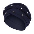 thumbnail image 1 of Women Beading Braid India Hat Muslim Ruffle Cancer Chemo Beanie Turban Wrap Cap, 1 of 9