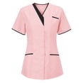thumbnail image 1 of Baysbule Tunique d'Uniforme d'Infirmière à Col en V pour Femmes, Chemise de Protection Douce et Confortable à Manches Courtes, 1 of 2