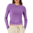 thumbnail image 1 of T-Shirts pour Femmes 2025, T-Shirts Femmes, Hauts Ajustés pour Femmes Manches Longues 3/4 Hauts pour Femmes Manches Col Rond Crop Top Col pour Femmes Haut Tee-Shirt Basique Compression pour Femmes Cold Gear Uni, 1 of 6
