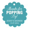 thumbnail image 1 of 100 PCS Personalized Baby Shower Favors Tags Custom Quote Thank You For Popping By Baby Shower Gift Hang Tags, 1 of 1