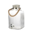 thumbnail image 4 of Hometrends Clear  Ribbed  Glass  Beverage Dispenser, 2 galllon,1 piece, 4 of 7