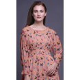 thumbnail image 5 of Bimba Ladies Bishop Sleeve Round Neck Ruffle Maxi Smocked Waist Dress-X-Small, 5 of 5