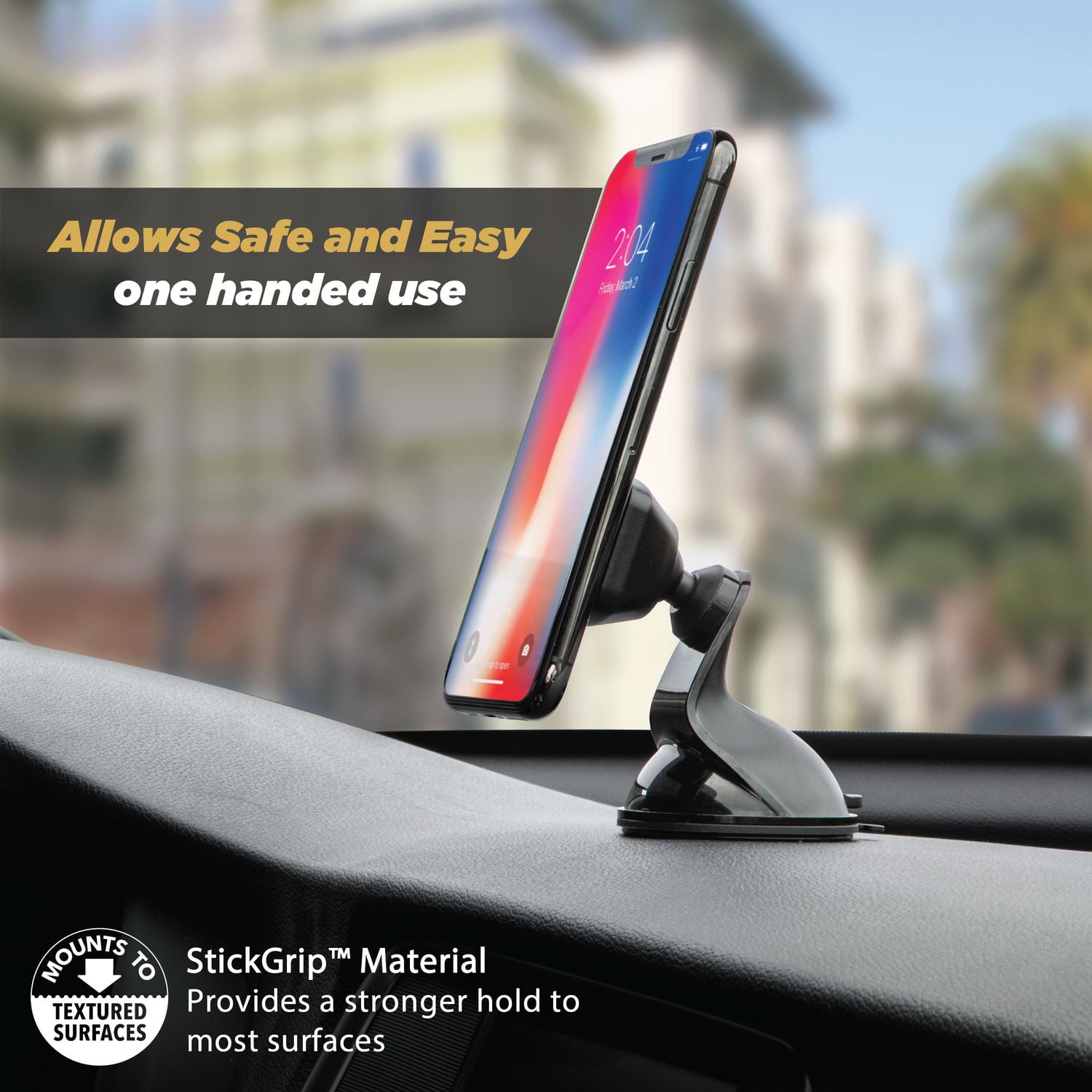 Scosche MMWSM-RP MagicMount™ Select Magnetic Phone/GPS Suction Cup Mount for Car/Home/Office Black