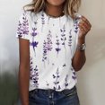 thumbnail image 2 of Birdeem Femmes Surdimensionné Été Décontracté Manches Courtes Col Rond Manches Imprimées Hauts Blouse Ample, 2 of 4