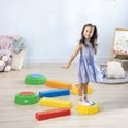 thumbnail image 2 of Outsunny 8pcs Kids Balance Beam, Balance Bridge With Non-slip Surface & Bottom, Stackable Stepping Stones for Toddler, Strength Coordination Training, Multicoloured, 2 of 9