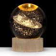 thumbnail image 2 of 3D Crystal Ball with Warm Light Wooden Base Small Night, 2 of 8