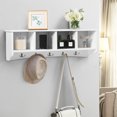 thumbnail image 4 of Costway Hanging Entryway Shelf Coat Rack Wall Mounted Storage Cabinets W/5 Dual Hooks, 4 of 9