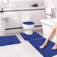 thumbnail image 4 of Viflosae 4 PCS Memory Foam Bathroom Rugs Bath Mat Set - Reticulate Grain - for Toilet Mats Universal, Soft Comfortable Water Absorption Non-Slip Thick Machine Washable Easier to Dry, 4 of 8