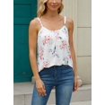 thumbnail image 3 of Charmo Womens Flowy Pleated Camisole Built in Bra Adjustable Straps Loose Tank Tops S-3XL, 3 of 7