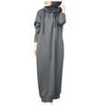 thumbnail image 1 of 2025 Mode pour Femmes Chandail à Capuchon Uni Femmes Couleur Unie Manches Longues Décontracté Chandail en Molleton Air Hommes Robe Chandail en Molleton Col Rond, 1 of 5