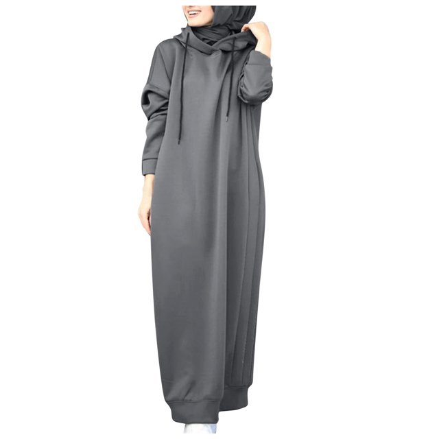 2025 Mode pour Femmes Chandail à Capuchon Uni Femmes Couleur Unie Manches Longues Décontracté Chandail en Molleton Air Hommes Robe Chandail en Molleton Col Rond