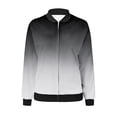 thumbnail image 4 of Swstbby Liquidation d'Économies d'Automne! Vestes d'Automne pour Femmes, Chandail à Manches Longues Ample pour Femmes avec Fermeture Éclair, Veste Décontractée en Grosse Maille Style Baseball Gris P, 4 of 5