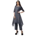 thumbnail image 3 of Moomaya Women's Plus Size Printed Asymmetric Kurti Pant Set, Cotton Chanderi, 1 Count, 3 of 6