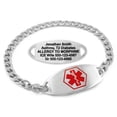 thumbnail image 1 of MedicEngraved Stainless Steel Custom Medical Alert Bracelet - 5mm Curb Link, 1 of 8