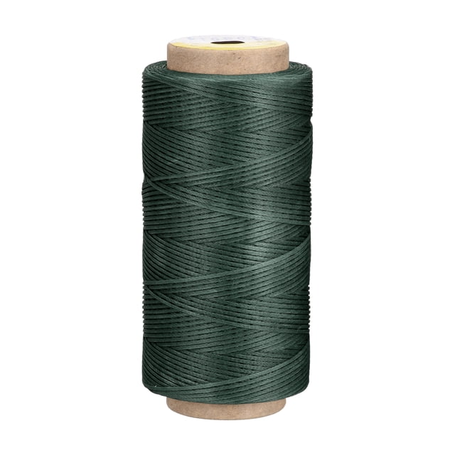 Unique Bargains 186 Yards 210D/1mm Leather Sewing Thread Polyester Waxed Cord, Dark Green