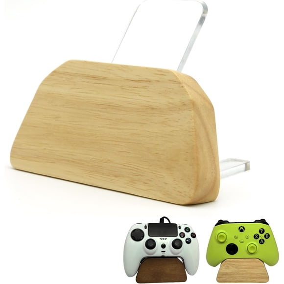 1 Pce, Support de Manette en Bois Massif, Étagère de Rangement pour Manette de Jeu de Bureau, Convient à Xbox, PS4, PS5. le Meilleur Cadeau pour Votre Fils, Mari Ou Petit Ami.,transparent