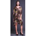thumbnail image 3 of Bimba Fleur Femmes Court BeachKaftanBeachwear Bikini Couvre-Maillot Robe Midi-4x-5x Brun, 3 of 5