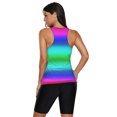 thumbnail image 3 of Women's Blue/Rose/Yellow Ombre Print Racerback Tankini Swimsuit, 3 of 4