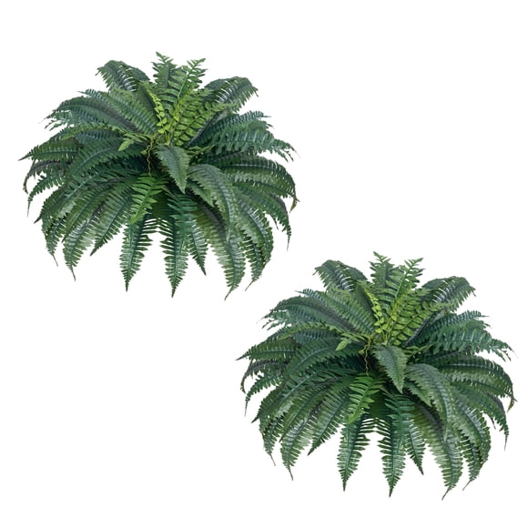 VEVOR 2 Pcs Artificial Boston Ferns Plastic Fern 50 Branches Indoor Outdoor Decor